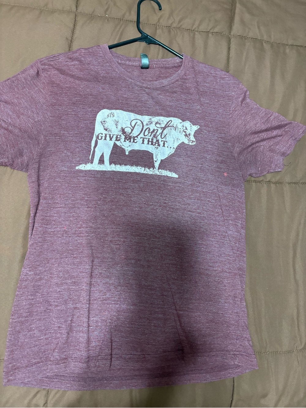 Graphic Cow Tee in Mauve - Don't Give Me That
